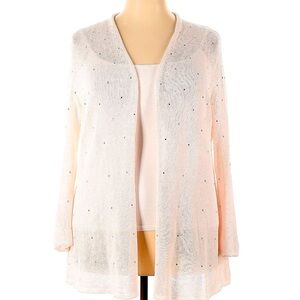Nic+Zoe Women Linen blend Light Pink Open Front Cardigan. Excellent Condition.